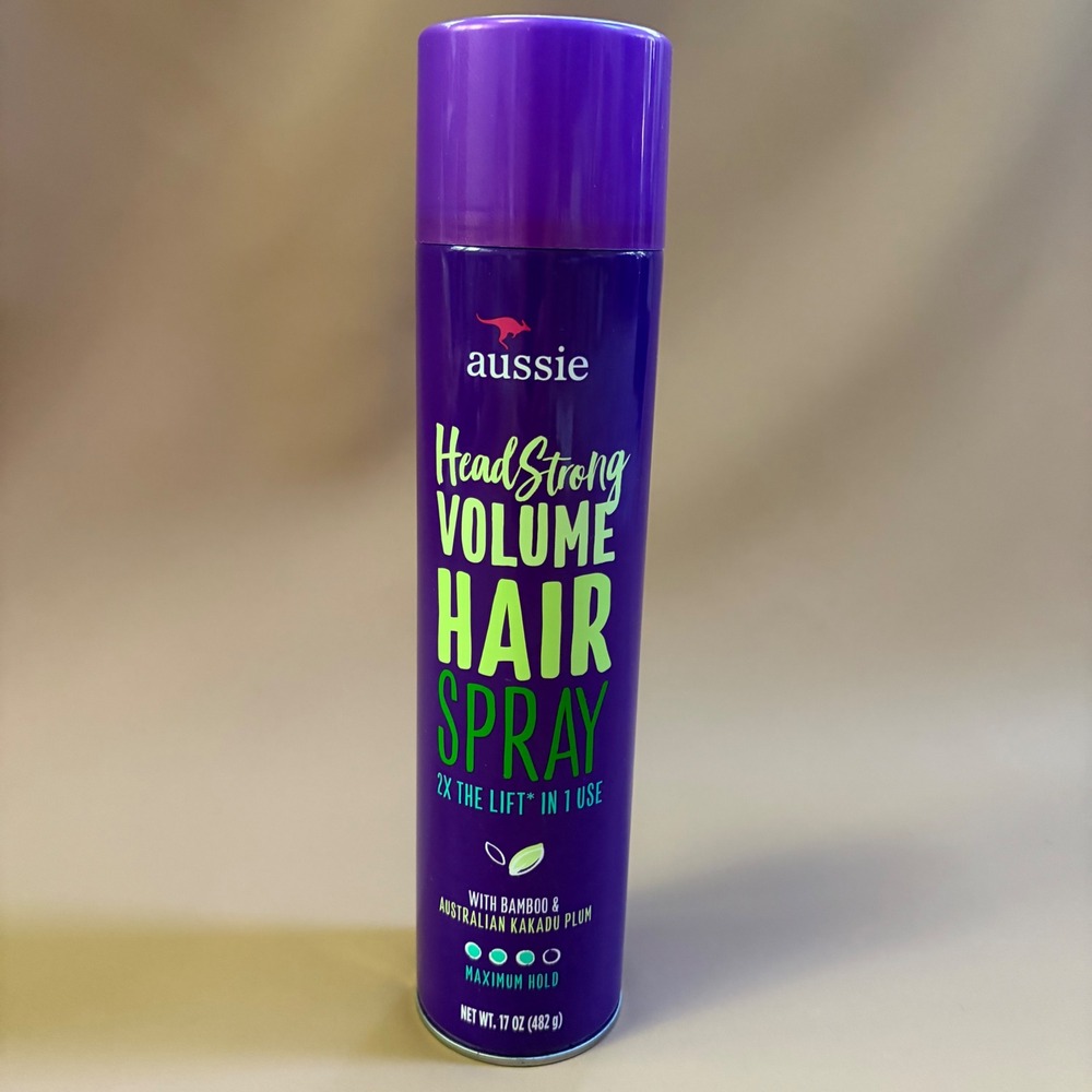 Aussie HeadStrong Volume Hair Spray Maximum Hold 17oz with Bamboo & Kakadu Plum